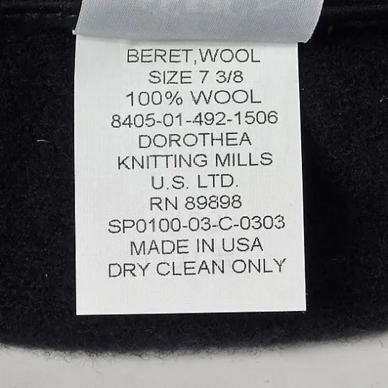 アメリカ軍 ブラック スペシャルフォース ウール ベレー帽 新品 M51N-