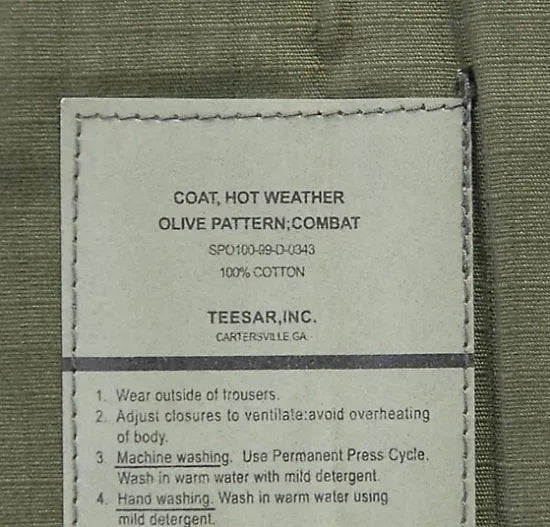 (11/8まで特価)U.S. OD リップストップ コンバットジャケット 新品 A1GN=