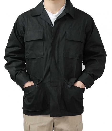 U.S. ブラック リップストップ コンバットジャケット 新品 A1BN=