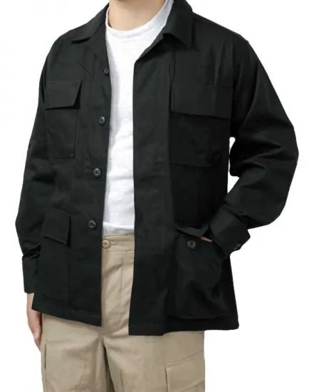 U.S. ブラック リップストップ コンバットジャケット 新品 A1BN=