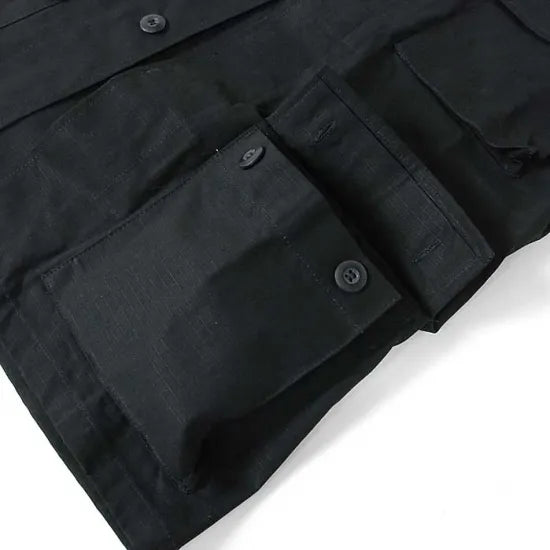 U.S. ブラック リップストップ コンバットジャケット 新品 A1BN=