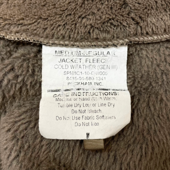 (11/29まで特価)アメリカ軍 コヨーテ Polartec ECWCS Gen3 Level3 フリースジャケット USED A31CU