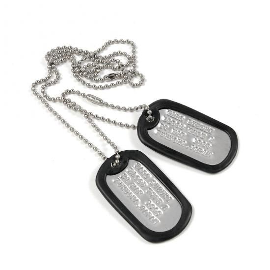 アメリカ軍 ドッグタグ ネックレス 名前打ち込み有 サイレンサー付 新品 101AP-