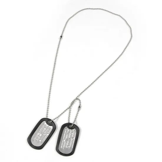 アメリカ軍 ドッグタグ ネックレス 名前打ち込み有 サイレンサー付 新品 101AP-