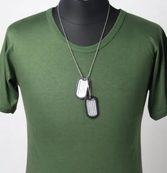 アメリカ軍 ドッグタグ ネックレス 名前打ち込み有 サイレンサー付 新品 101AP-