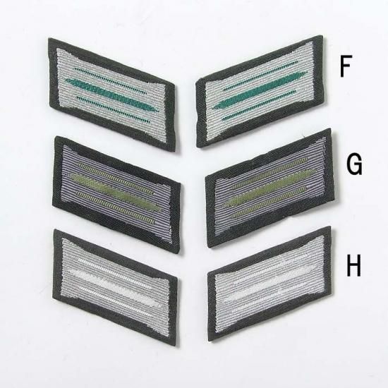 【1ペア】ドイツ軍 ハードタイプ 襟章ワッペン 新品 GR-RANK-H-