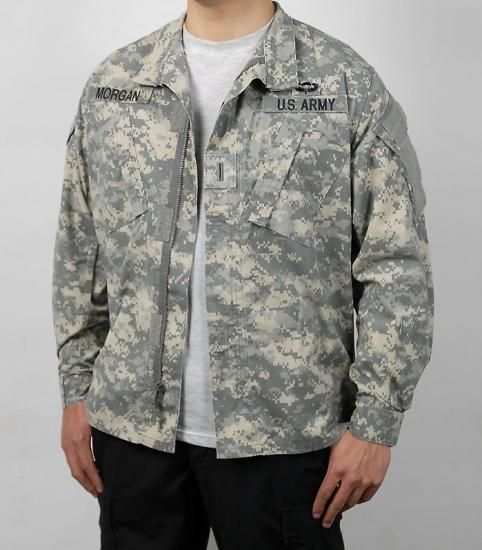 アメリカ軍 ACU デジタルカモ コンバットジャケット ワッペン付 USED A3UW=