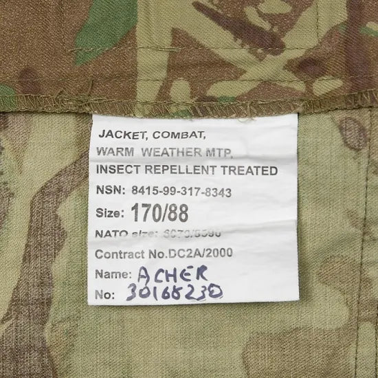イギリス軍 MTP コンバットジャケット USED B31U=