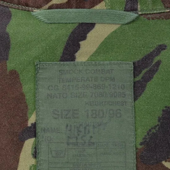イギリス軍 DPM カモフラージュ ワッペン付 6ポケット コンバットスモックジャケット USED B34UW