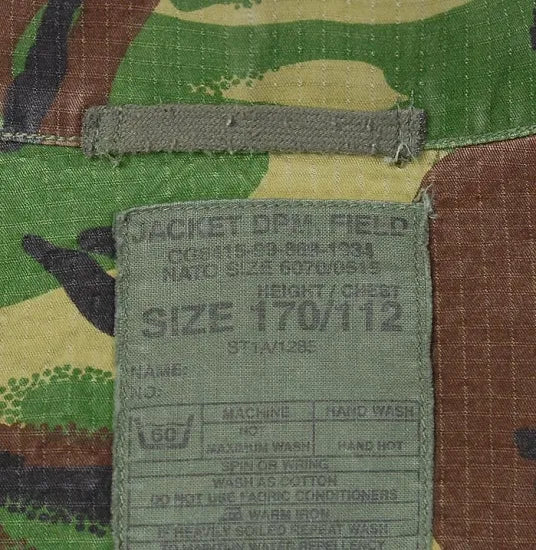 イギリス軍 DPM カモフラージュ ワッペン付 6ポケット コンバットスモックジャケット USED B34UW