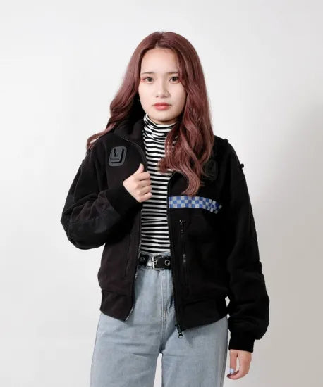 【スモール特価】イギリス警察 POLICE ブラック フリースジャケット USED B48U-SB=