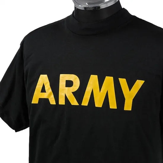 【訳あり】アメリカ軍 U.S.ARMY ブラック 後期型 APFU トレーニングTシャツ USED -