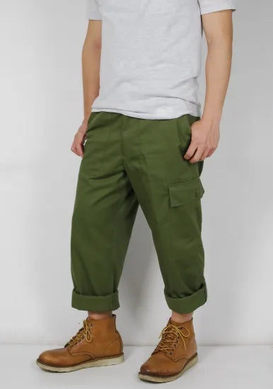 イギリス軍 OD ベイカーパンツ サイドポケット付 USED 201U-