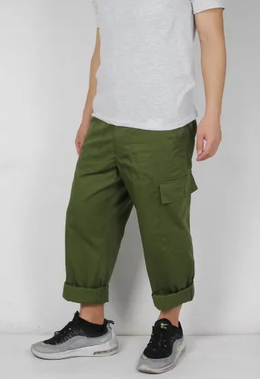 イギリス軍 OD ベイカーパンツ サイドポケット付 USED 201U-