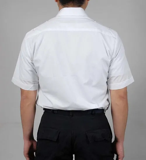 イギリス消防 ファイアー&レスキュー ホワイト 半袖ワークシャツ 新品 =