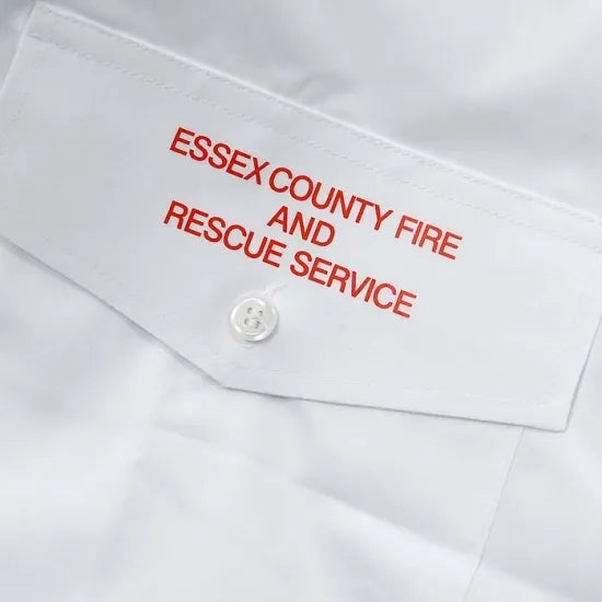 イギリス消防 ファイアー&レスキュー ホワイト 半袖ワークシャツ 新品 =