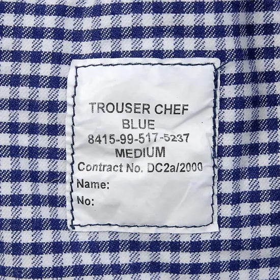 イギリス軍 ギンガムチェック ウエストゴム シェフパンツ USED 208U-