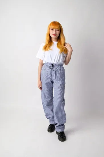 イギリス軍 ギンガムチェック ウエストゴム シェフパンツ USED 208U-