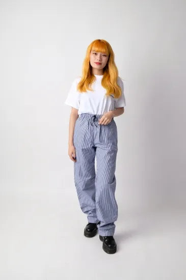 イギリス軍 ギンガムチェック ウエストゴム シェフパンツ USED 208U-