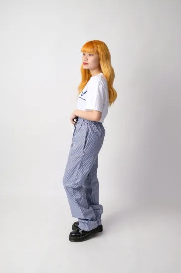 イギリス軍 ギンガムチェック ウエストゴム シェフパンツ USED 208U-