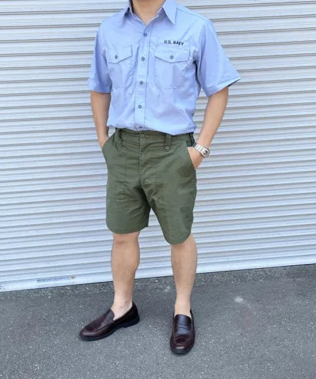 イギリス軍 OD リメイク ベイカーショートパンツ USED 201UBH-