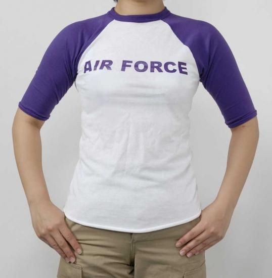 U.S.AIR FORCE パープル袖 ベースボールTシャツ 新品 BBAFP-
