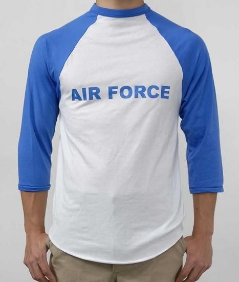 U.S.AIR FORCE ブルー袖 ベースボールTシャツ 新品 BBAFB-