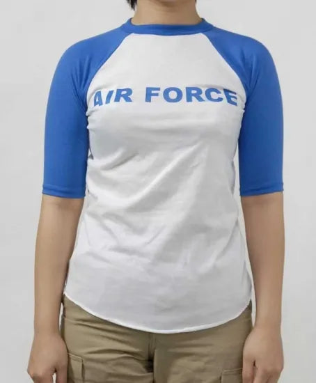 U.S.AIR FORCE ブルー袖 ベースボールTシャツ 新品 BBAFB-
