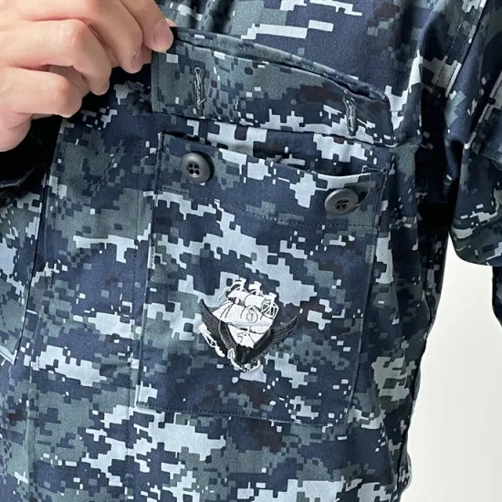 アメリカ海軍 U.S.NAVY ピクセルブルー デジタルカモ NWU ジャケット 新品 =
