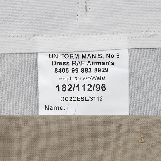 イギリス軍 BA No.4 & RAF No.6 ベージュ トロピカル オフィサーパンツ ベルトループなし 新品 211NB=