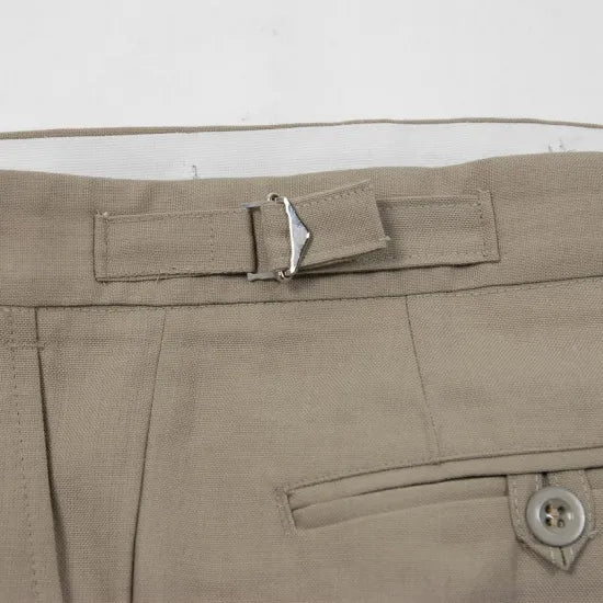 イギリス軍 BA No.4 & RAF No.6 ベージュ トロピカル オフィサーパンツ ベルトループなし 新品 211NB=
