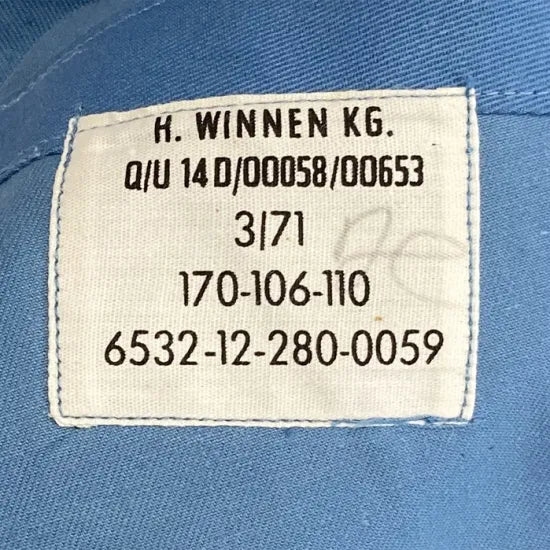 ドイツ軍 BW パステルブルー ワークジャケット 新品 G55N=