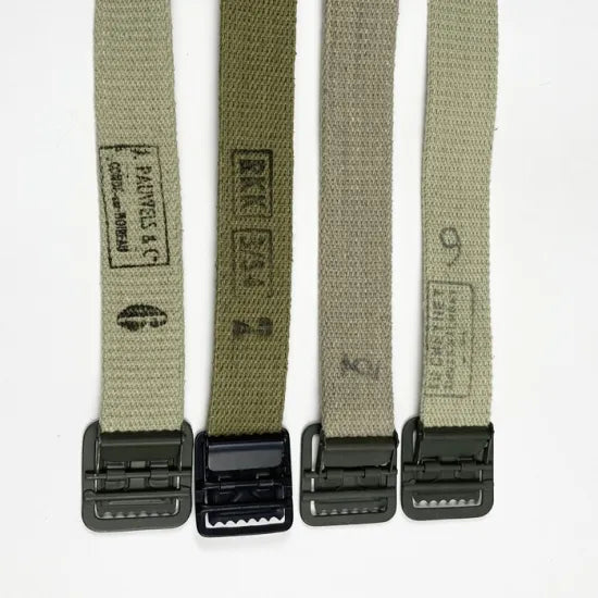 (11/19まで特価)フランス軍 カーキ オープンバックル キャンバスベルト 新品 40N-