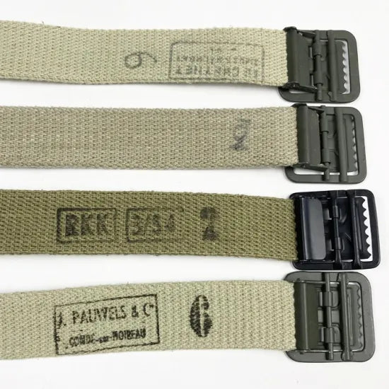 (11/19まで特価)フランス軍 カーキ オープンバックル キャンバスベルト 新品 40N-