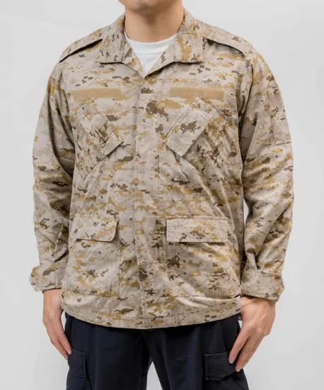 EU デザートデジタルカモ ボタン留め コンバットジャケット USED E104UB=