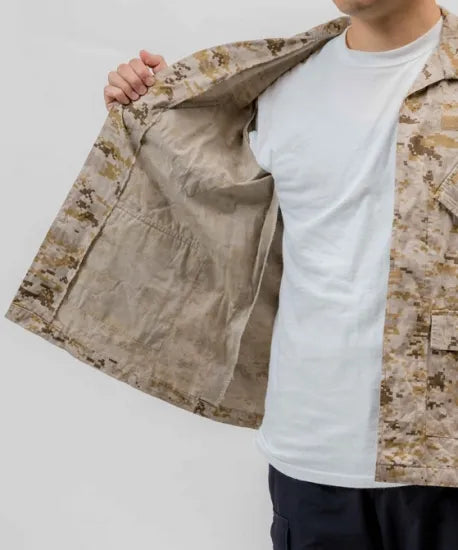 EU デザートデジタルカモ ボタン留め コンバットジャケット USED E104UB=