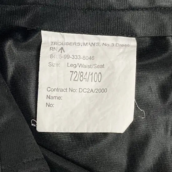 【スモール&ビッグ特価】イギリス海軍 ROYAL NAVY ブラック No.3 ドレスパンツ USED 206BU-SB=