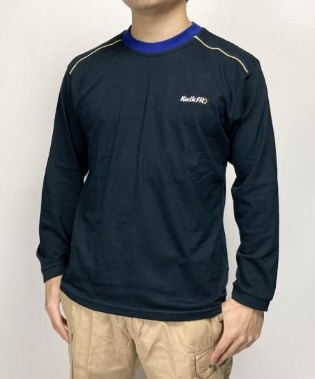 イギリス ネイビー Kwik Fit ロングTシャツ 新品 B70N=