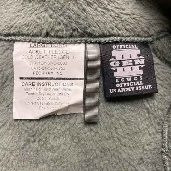 アメリカ軍 フォリッジグリーン Polartec ECWCS Gen3 Level3 フリースジャケット 上質USED A31FN3