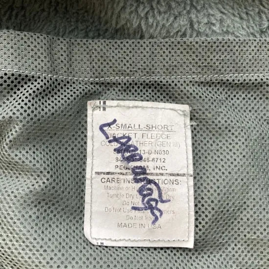 アメリカ軍 フォリッジグリーン Polartec ECWCS Gen3 Level3 フリースジャケット 上質USED A31FN3
