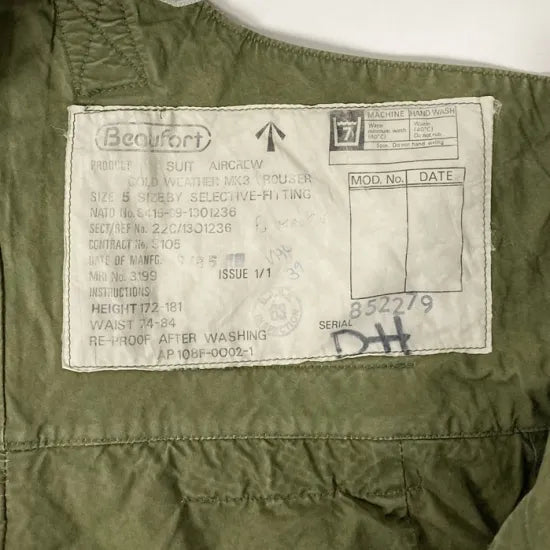 イギリス空軍 RAF MK3 エアクルーオーバーオール USED
