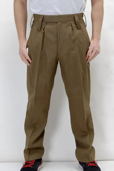 イギリス陸軍 ARMY ブラウン ウール100% No.2 バラック ドレスパンツ USED 206U-WOOL=