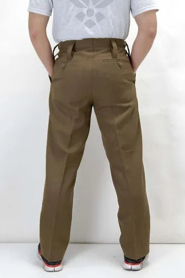 イギリス陸軍 ARMY ブラウン ウール100% No.2 バラック ドレスパンツ USED 206U-WOOL=