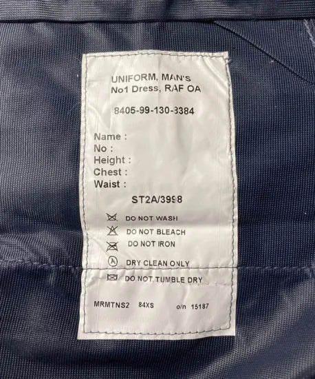 イギリス空軍 RAF ブルーグレー ベルトループ無し No.1(2) ドレスパンツ USED 206YUZ-WOOL=