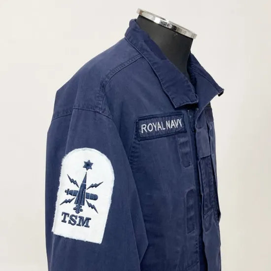 (11/8まで特価)イギリス海軍 ROYAL NAVY コンバットジャケット ワッペン多数付 USED B25UW=