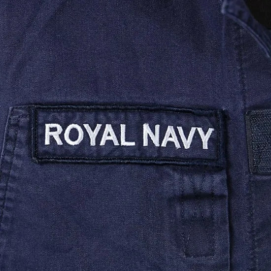 (11/8まで特価)イギリス海軍 ROYAL NAVY コンバットジャケット ワッペン多数付 USED B25UW=