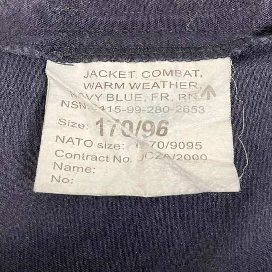 (11/8まで特価)イギリス海軍 ROYAL NAVY コンバットジャケット ワッペン多数付 USED B25UW=