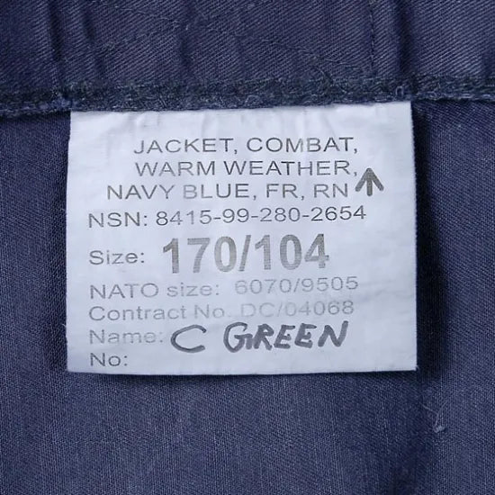 (11/8まで特価)イギリス海軍 ROYAL NAVY コンバットジャケット ワッペン多数付 USED B25UW=