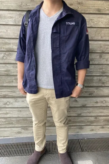 (11/8まで特価)イギリス海軍 ROYAL NAVY コンバットジャケット ワッペン多数付 USED B25UW=