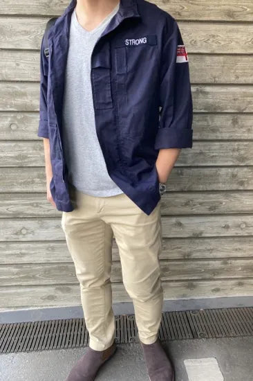 (11/8まで特価)イギリス海軍 ROYAL NAVY コンバットジャケット ワッペン多数付 USED B25UW=